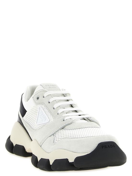 26FW 프라다 메쉬 패브릭 앤 스웨이드 스니커즈 1E506OF0453KU1F0009 White - PRADA