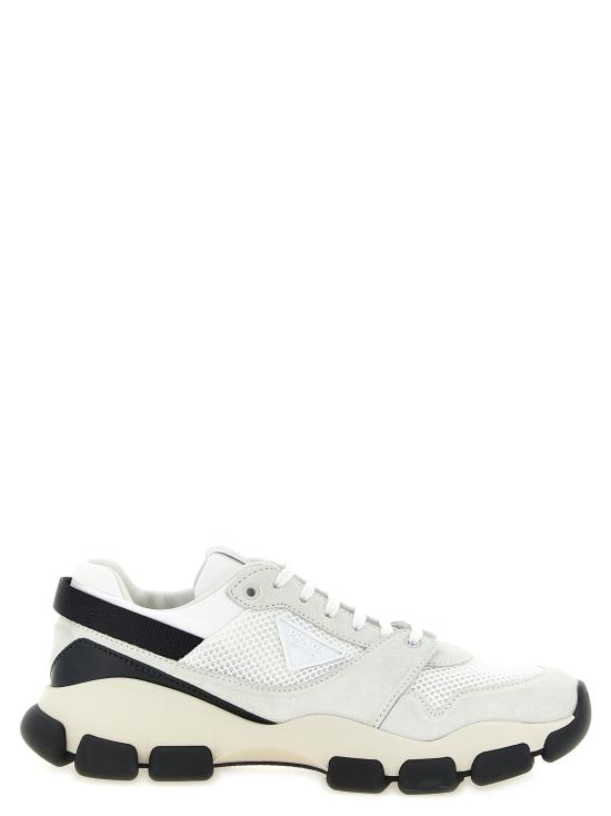 26FW 프라다 메쉬 패브릭 앤 스웨이드 스니커즈 1E506OF0453KU1F0009 White