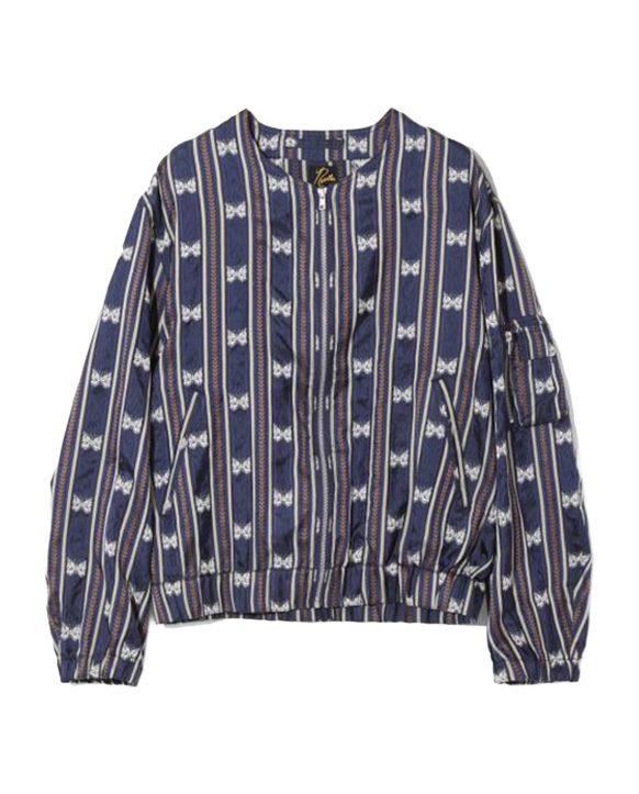  니들스 / 남성 라인 크루 파피용 스트라이프 자카드 QV105 NAVY BPG