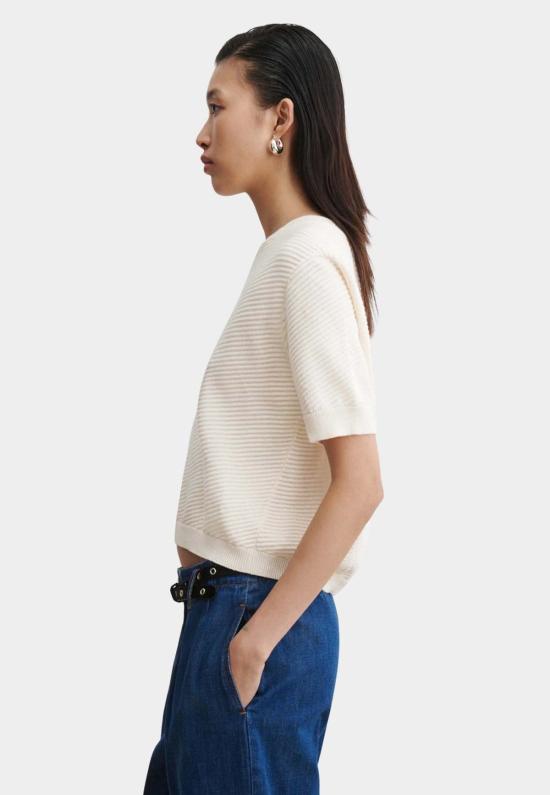  레이첼 코미 반팔 티셔츠 칼리브라 탑 크림 - RACHEL COMEY