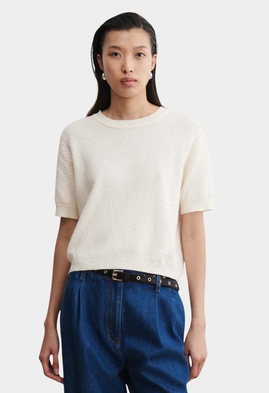  레이첼 코미 반팔 티셔츠 칼리브라 탑 크림 - RACHEL COMEY