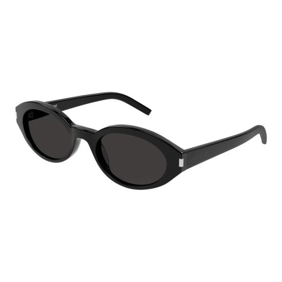 25FW 생로랑 선글라스 유광 블랙 마감의 타원형 프레임 - SAINT LAURENT