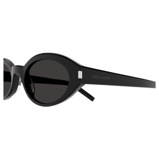 25FW 생로랑 선글라스 유광 블랙 마감의 타원형 프레임 - SAINT LAURENT