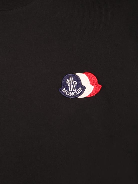 26SS 몽클레어 자수 트라이컬러 로고 코튼 티셔츠 8C00074 89B8Q 778 Blue - MONCLER