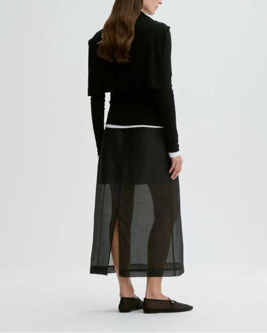  바이말렌비거 미디 스커트 By Malene Birger Esta 소프트 오르간자  블랙 - BY MALENE BIRGER
