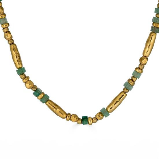  로니 폴 주얼리 목걸이/팬던트 스트로베리 쿼츠 비즈 목걸이 (녹색) - LONI PAUL JEWELRY