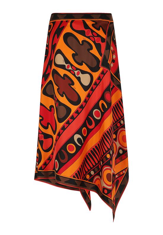 26SS 에밀리오푸치 미디 스커트 6HRW15 6H874 065 ORANGE BLACK - EMILIO PUCCI