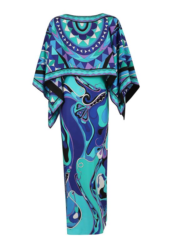 26SS 에밀리오푸치 롱 원피스 6HRI32 6H731 029 TURQUOISE BLUE