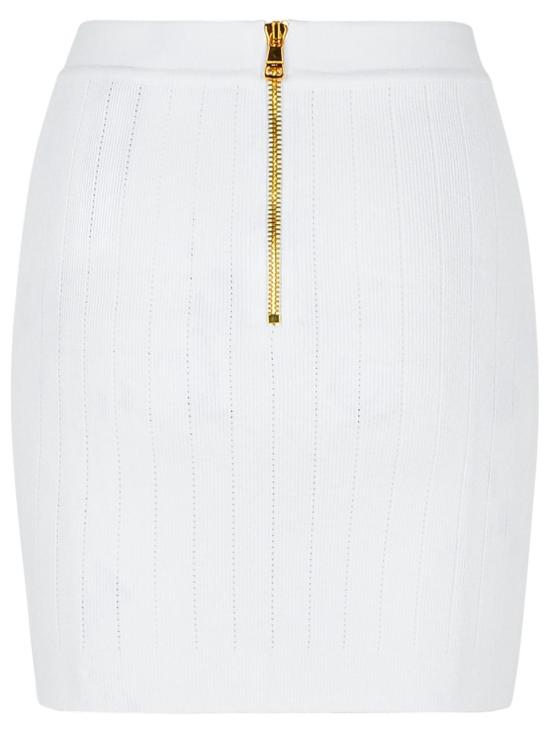 26FW 발망 미디 스커트 EF1LB290KB070FA White - BALMAIN