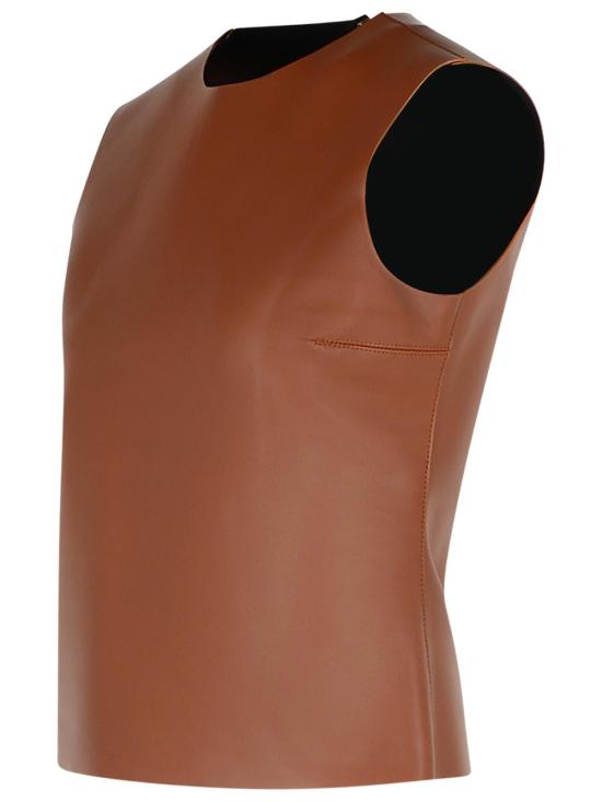 25SS JW앤더슨 민소매 티셔츠 LT0054 LT0117621 Brown - JW ANDERSON