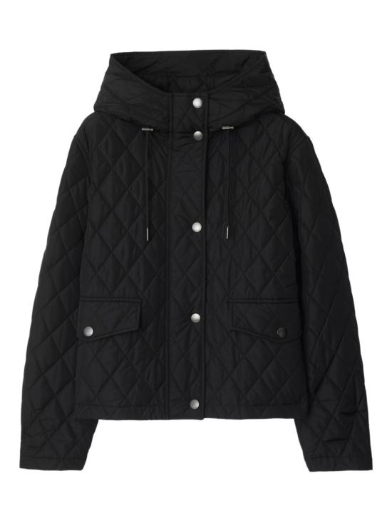 26FW 버버리 크롭 퀄티드 나일론 후드 자켓 8110329 A1189 Black