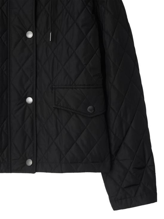 26FW 버버리 크롭 퀄티드 나일론 후드 자켓 8110329 A1189 Black - BURBERRY