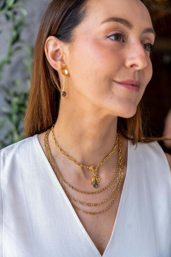  로니 폴 주얼리 이어링 라브라도라이트 바 - LONI PAUL JEWELRY