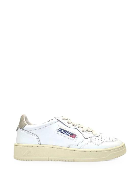 26FW 오트리 메달리스트 로우 레더 스니커즈 AULWLL27 Bianco