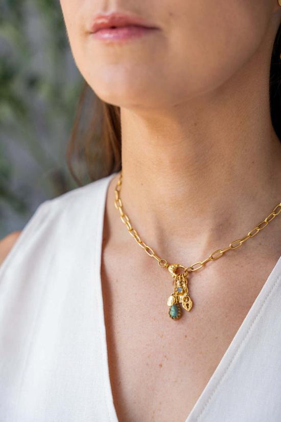  로니 폴 주얼리 목걸이/팬던트 라브라도라이트 탈리스만 드롭 목걸이 - LONI PAUL JEWELRY