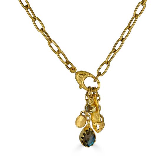 로니 폴 주얼리 목걸이/팬던트 라브라도라이트 탈리스만 드롭 목걸이 - LONI PAUL JEWELRY