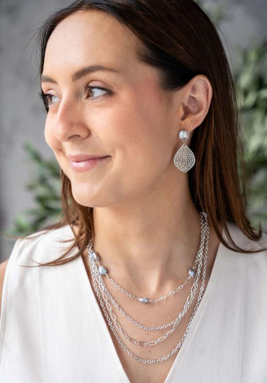  로니 폴 주얼리 목걸이/팬던트 케시 진주 목걸이 회색 - LONI PAUL JEWELRY