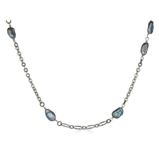  로니 폴 주얼리 목걸이/팬던트 케시 진주 목걸이 회색 - LONI PAUL JEWELRY
