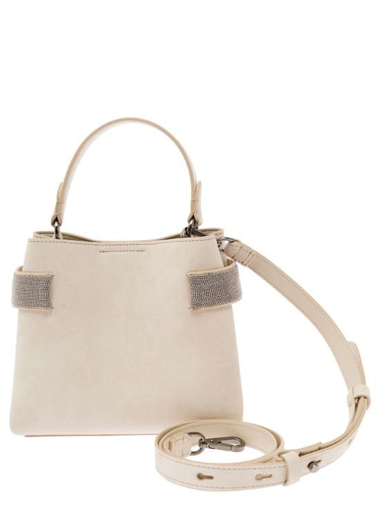 26SS 브루넬로 쿠치넬리 스몰 에센스 탑핸들 백 MBDLD2499C8905 White - BRUNELLO CUCINELLI