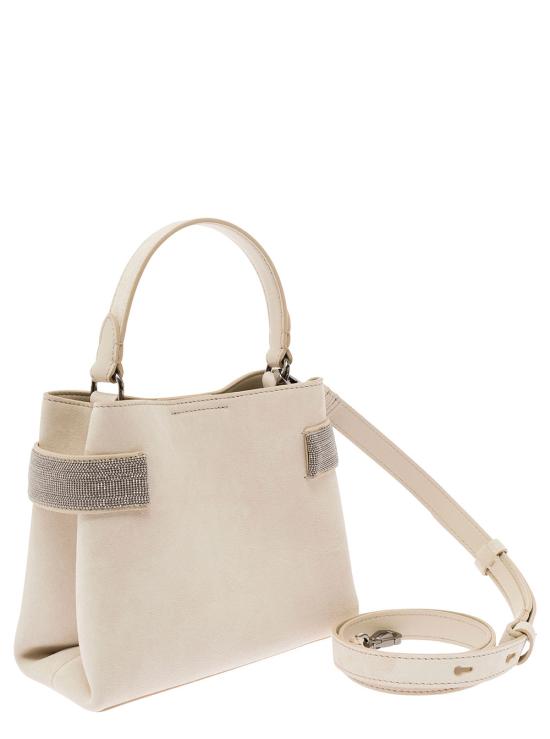 26SS 브루넬로 쿠치넬리 스몰 에센스 탑핸들 백 MBDLD2499C8905 White - BRUNELLO CUCINELLI