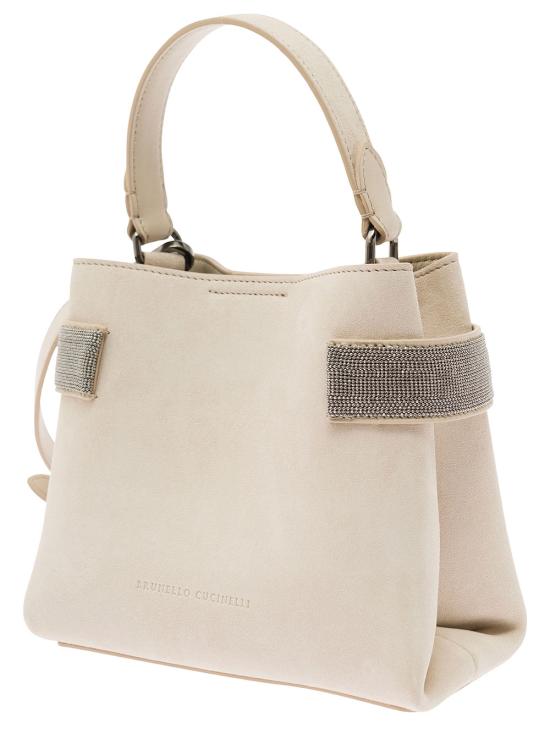 26SS 브루넬로 쿠치넬리 스몰 에센스 탑핸들 백 MBDLD2499C8905 White - BRUNELLO CUCINELLI
