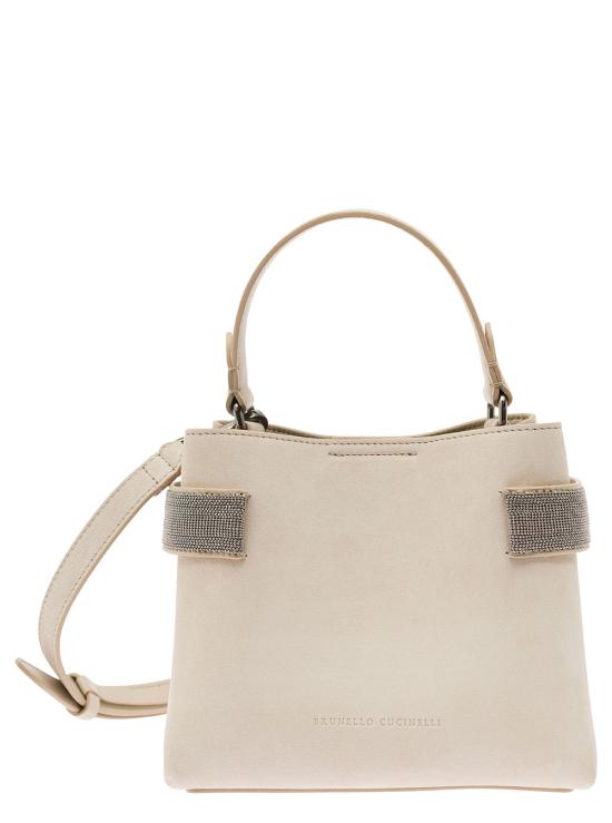 26SS 브루넬로 쿠치넬리 스몰 에센스 탑핸들 백 MBDLD2499C8905 White