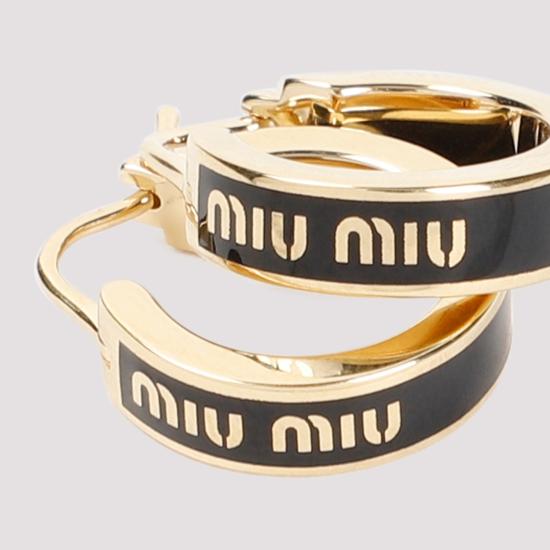 26FW 미우미우 에나멜 메탈 이어링 5IO103 2F6T F0002 NERO - MIU MIU