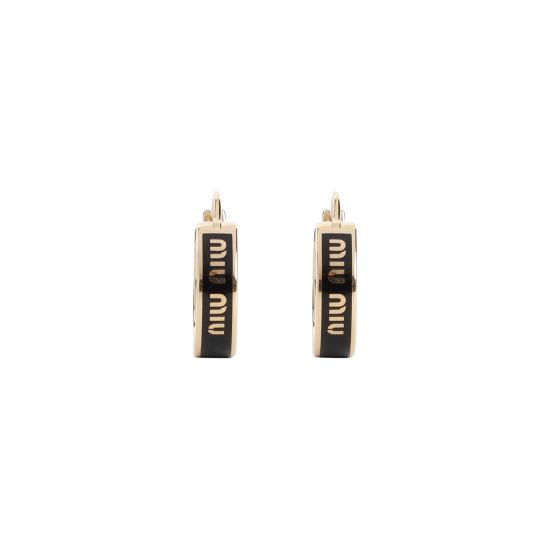 26FW 미우미우 에나멜 메탈 이어링 5IO103 2F6T F0002 NERO - MIU MIU