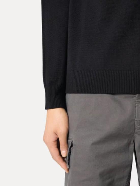 26FW 스톤 아일랜드 스웨터 Pura Lana Nero의 Maglione Girocollo - STONE ISLAND