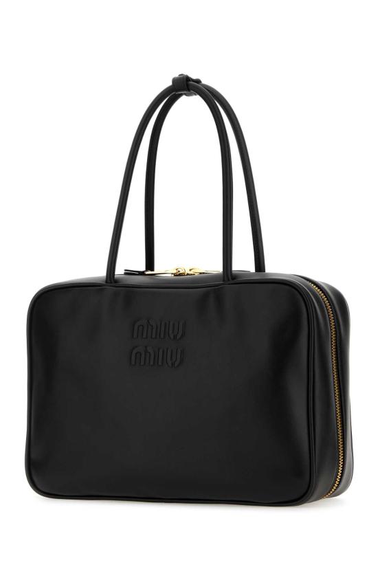 26FW 미우미우 가죽 탑 핸들백 5BB117VMON2CRW F0002 Black - MIU MIU