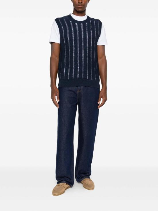 26SS 아마란토 니트 베스트 B9AB0038ABU87M Dark Blue - AMARANTO