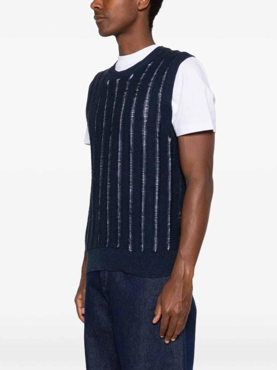 26SS 아마란토 니트 베스트 B9AB0038ABU87M Dark Blue - AMARANTO