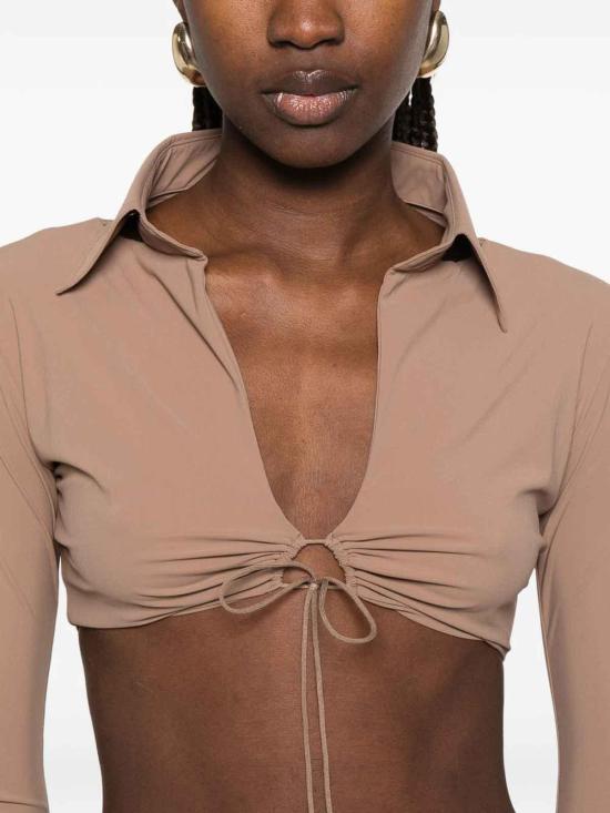 26SS 아마주인 긴팔 티셔츠 12LYNUDTLYNNDESERTTAN Brown - AMAZUIN