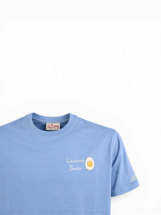 26SS 세인트바쓰 반팔 티셔츠 POT000104433L04433L Light Blue - MC2 SAINT BARTH