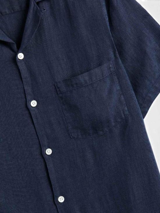 26SS 포르투기스플란넬 반팔 셔츠 SS26067NAVY Blue - PORTUGUESE FLANNEL