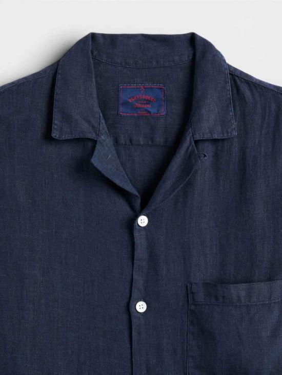 26SS 포르투기스플란넬 반팔 셔츠 SS26067NAVY Blue - PORTUGUESE FLANNEL