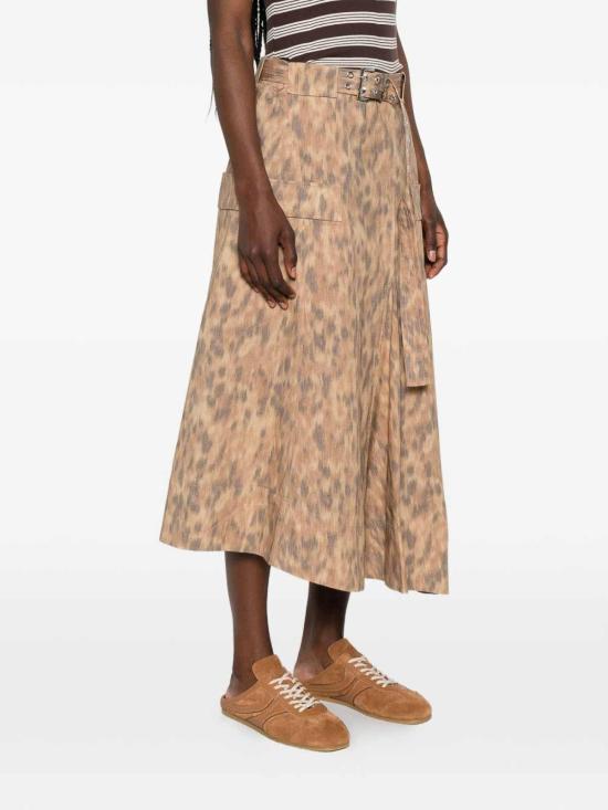 26SS 가니 미디 스커트 A1090174ZZT Brown - GANNI