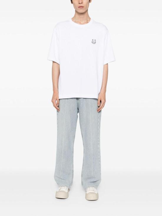 26SS 메종키츠네 폭스 헤드 오버사이즈 티셔츠 PM00109KJ0119P100 White - MAISON KITSUNE