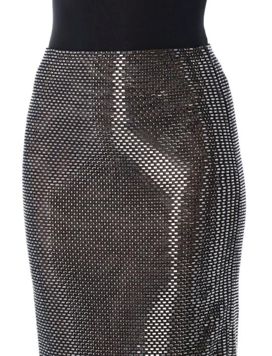 26SS 셀프 포트레이트 미디 스커트 SS26169MSKB BLACK - SELF PORTRAIT