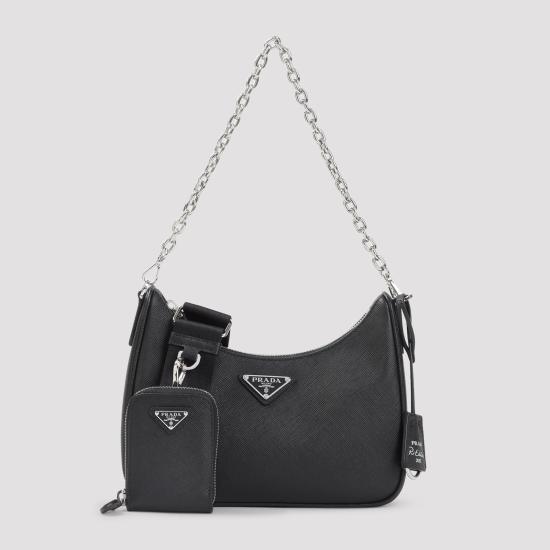 26FW 프라다 리에디션 레더 숄더백 1BH204VV2PNZV F0002 BLACK - PRADA