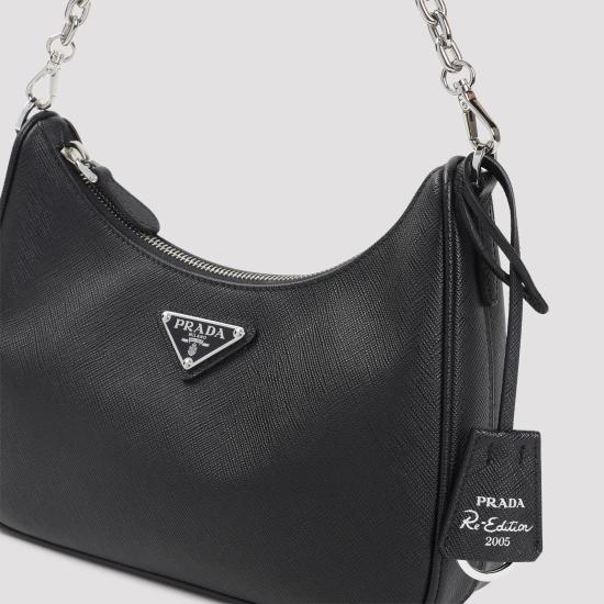 26FW 프라다 리에디션 레더 숄더백 1BH204VV2PNZV F0002 BLACK - PRADA