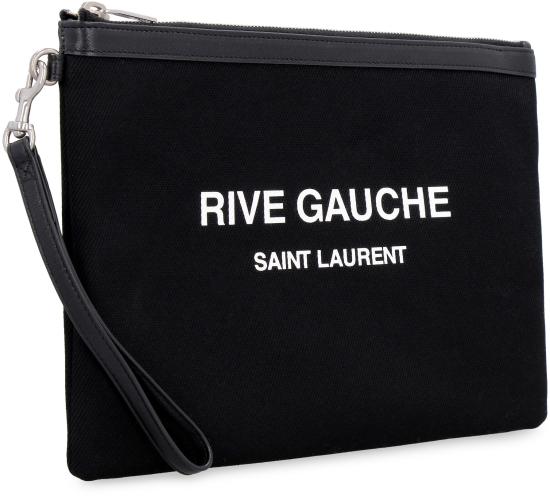  생로랑 리브 고쉬 지퍼 파우치 캔버스 앤 레더 58136996NAE 1070 BLACK - SAINT LAURENT