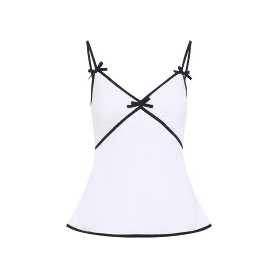 26FW 모스키노 민소매 티셔츠 262E08025533 0001 WHITE