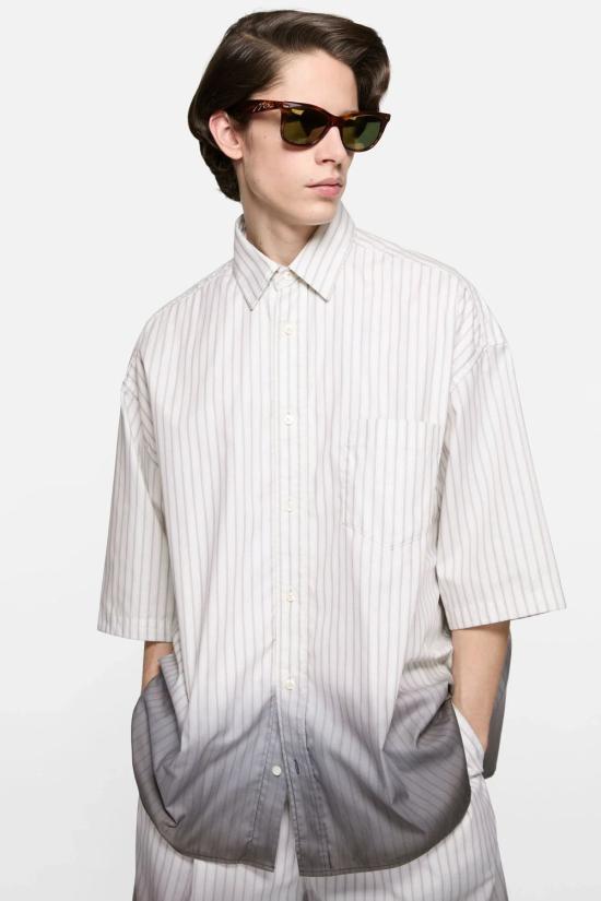26FW 아크네 스튜디오 반팔 셔츠 BB0686FNMNSHIR000974 AO0 WHITEBROMW - ACNE STUDIOS