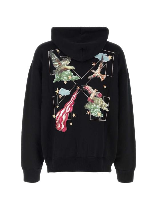 26SS 오프화이트 후드 티셔츠 OMBB085Z26FLE00300 1 BLACK - OFF WHITE
