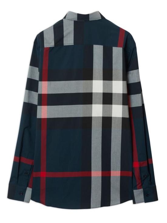 26FW 버버리 체크 코튼 셔츠 8073216 A1960 NAVYIPCHEC - BURBERRY