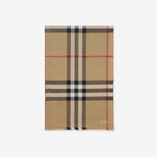 26FW 버버리 체크 울 실크 스카프 8078779138465 A7026 ARCHBEIGE - BURBERRY