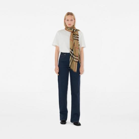 26FW 버버리 체크 울 실크 스카프 8078779138465 A7026 ARCHBEIGE - BURBERRY