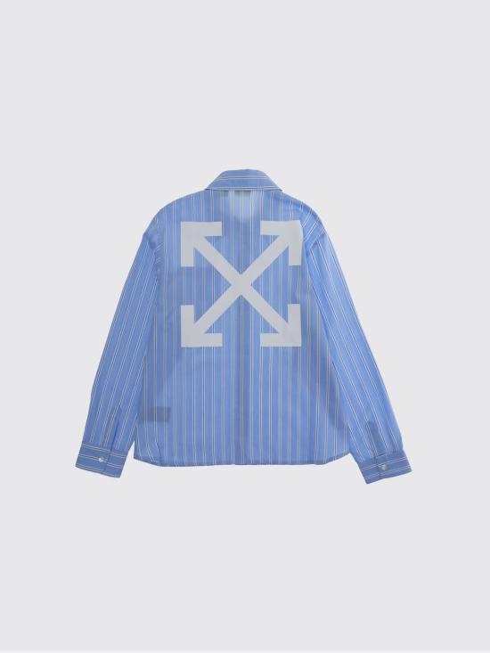 26SS [키즈] 오프화이트 셔츠 44BGA00AS26F002 430 Gnawed Blue - OFF WHITE