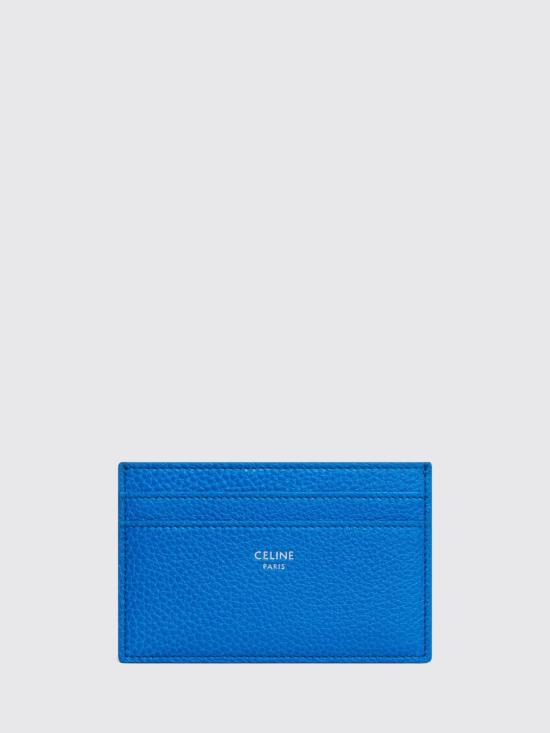 26SS 셀린느 그레인드 카프스킨 카드 홀더 10N763GTH 07QI Gnawed Blue